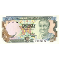 P32a Zambia - 20 Kwacha Year ND (1989-1991) P32a Zambia - 20 Kwacha Year ND (1989-1991)