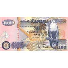 P38a Zambia - 100 Kwacha Year 1992 P38a Zambia - 100 Kwacha Year 1992