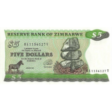 P 2d Zimbabwe - 5 Dollars Year 1994 (Watermark is different from P2e) P 2d Zimbabwe - 5 Dollars Year 1994 (Watermark is different from P2e)