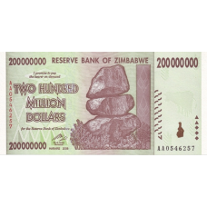 (453) Zimbabwe P81 - 200 Million Dollars (Year 2008) (453) Zimbabwe P81 - 200 Million Dollars (Year 2008)