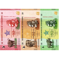(000997) ** PNew (PN115,116,117) Zimbabwe - 10,20 & 50 ZIG (2026) (3 Notes)
